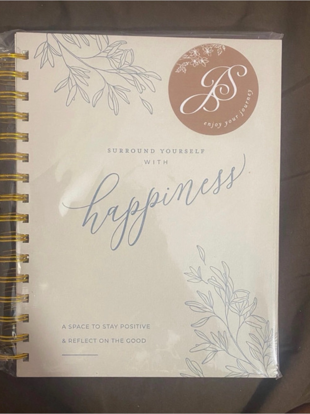 Enjoy Your Journey "Happiness" Spiral Notebook - Cream Cover